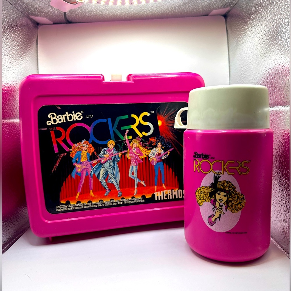 1987 Barbie and the Rockers Lunch Box Set - Thermos Brand